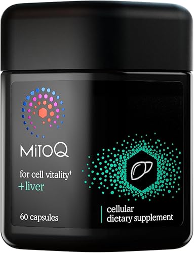 MitoQ +Hígado Premium CoQ10 Antioxidante - Contiene mesilato de mitoquinol, colina, cardo mariano, selenio - Apoya el metabolismo, la salud del
