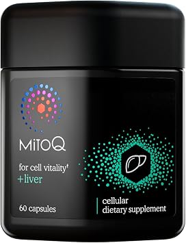 MitoQ +Liver Advanced Liver Supplement with Highly Bioavailable Milk Thistle, Choline, Selenium Mitoquinol Supports Metabolism, Bodys Natural Detoxification & Liver Health 60 Capsules