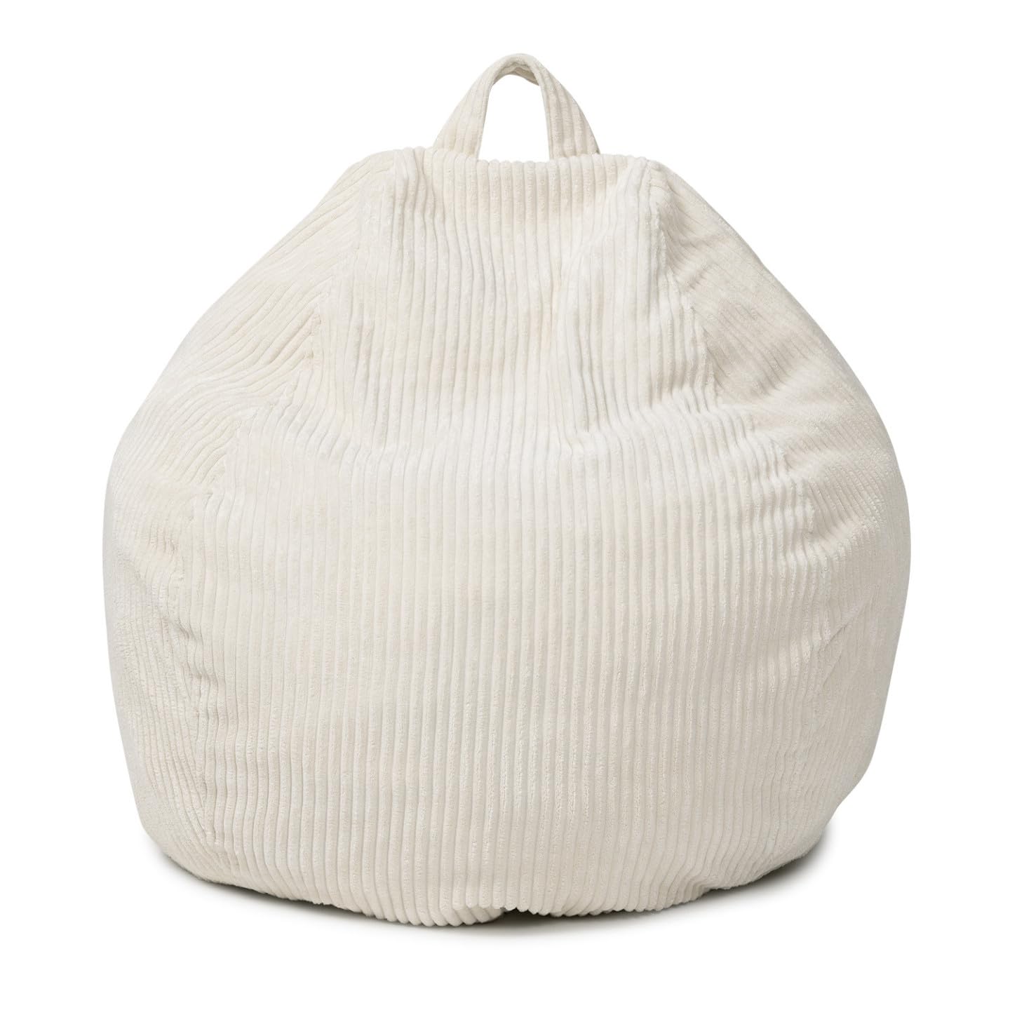 IDMarket - Pouf Poire Hortense en Velours côtelé Beige
