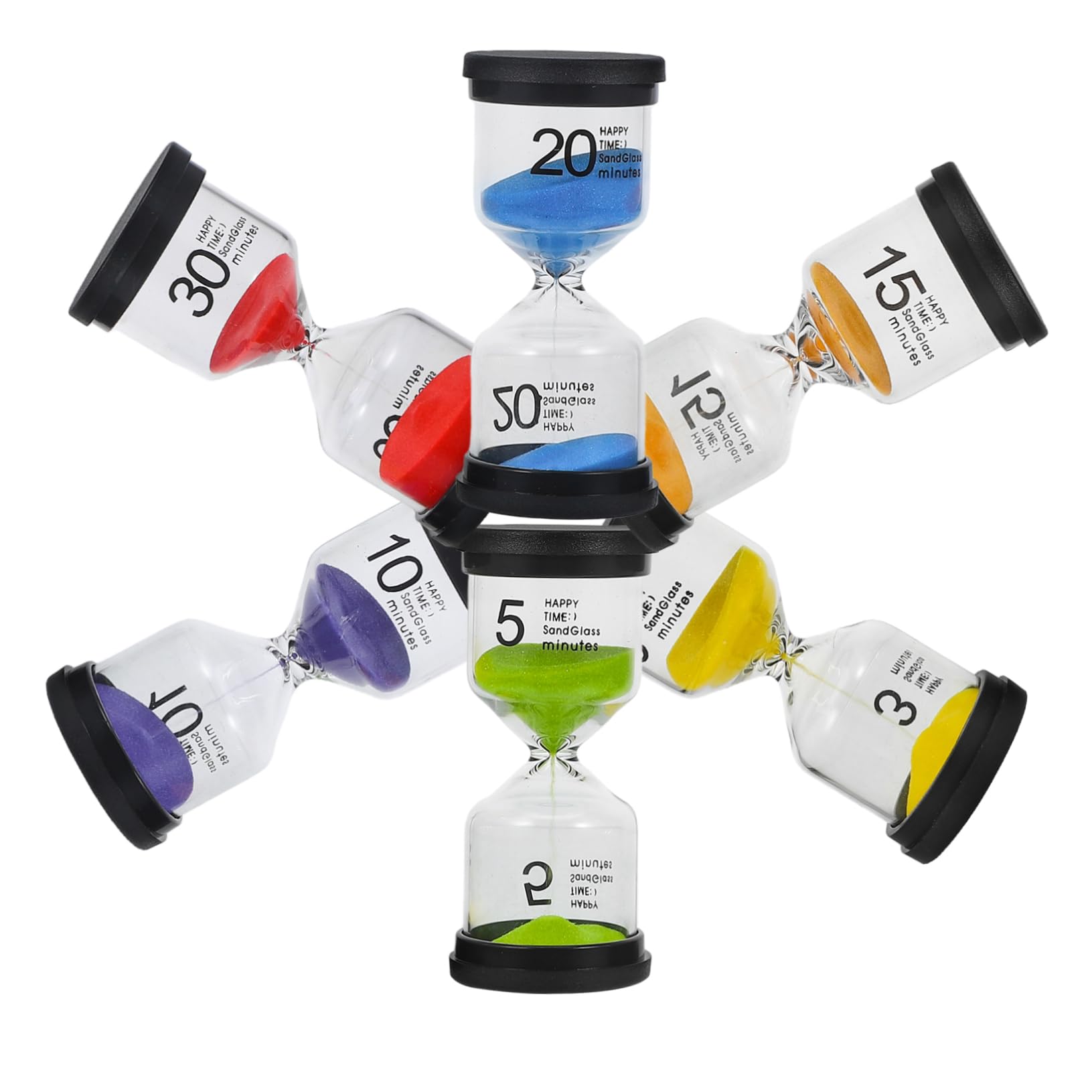 Sanduhr mit Schwarzem Deckel aus Glas und Abs