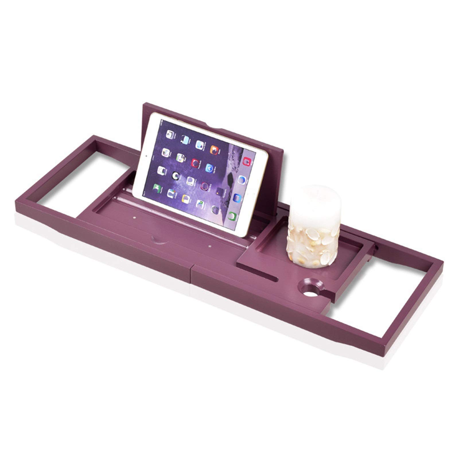 Estante telescópico Durable y Delicado Estante para bañera Bandeja para bañera multifuncional Se adapta a la mayoría de los tamaños de baño (Color : Wood Size : 60x22cm) (Wine Red 60x22cm) (Wine Red 6