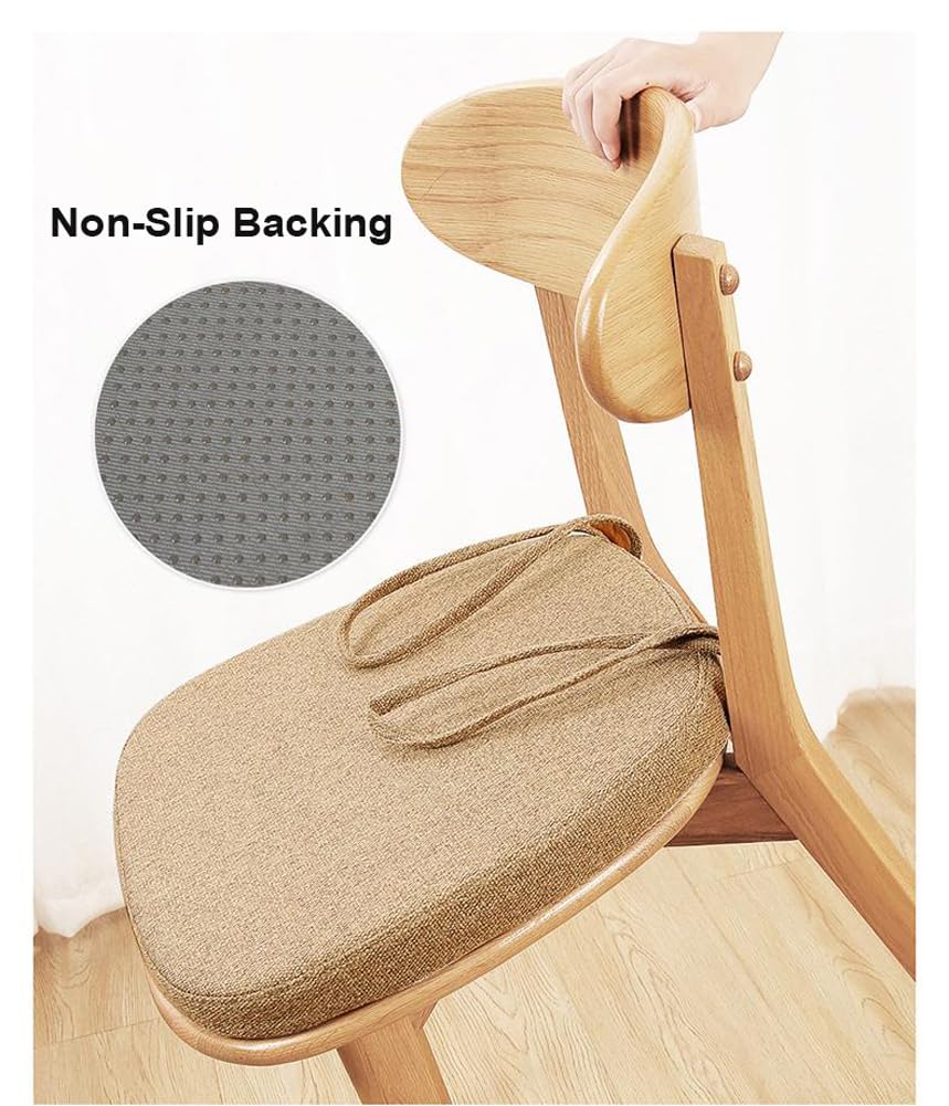 Stoelkussen voor Eetkamerstoelen 6 Pack, Zitkussen voor Stoel Dik, Stoelkussens met Banden, Verwijderbaar Antislip Zitkussen, voor Thuiskantoor Buitenstoelen