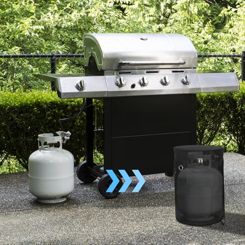 SIRUITON Abdeckhaube für Gasflasche, Gasflaschenhülle, 5KG Gasflasche Abdeckung, wasserdichte Winddichte Anti-UV 600D Oxford, Propan Oxford Tuch Gasflaschenabdeckung für Propangasflasche, Φ25x52cm