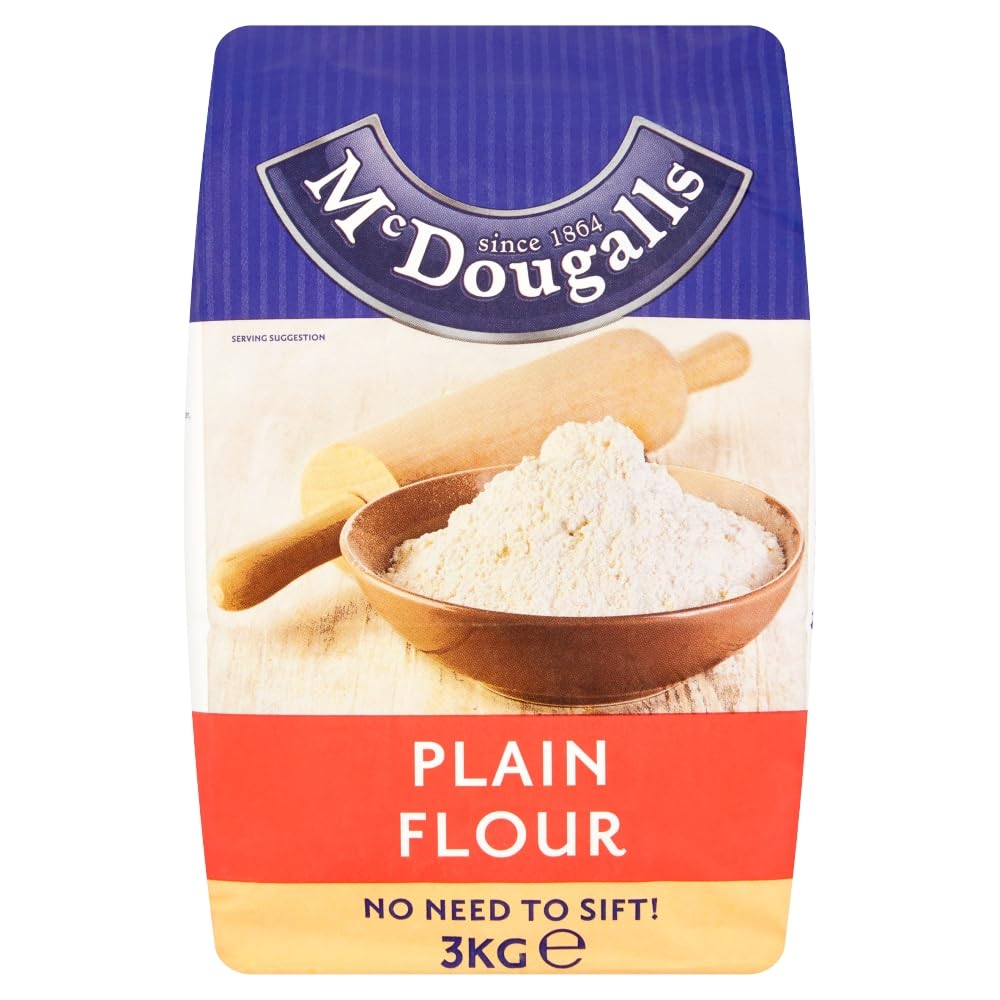 McDougalls Plain Flour Pre-Sifted For Lighter Bakes, 3 Kg Bag (Pack of 1)