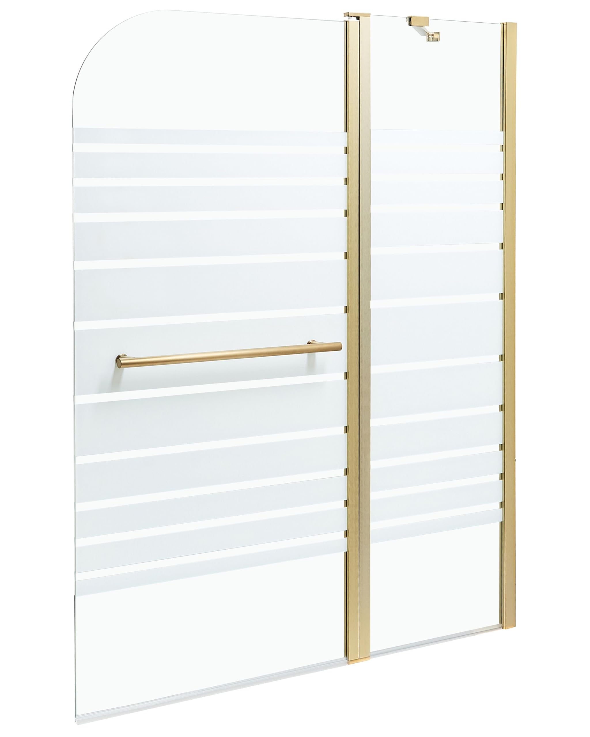 Mampara de baño minimalista con puerta de vidrio templado dorado 140 x 120 cm Tuapi