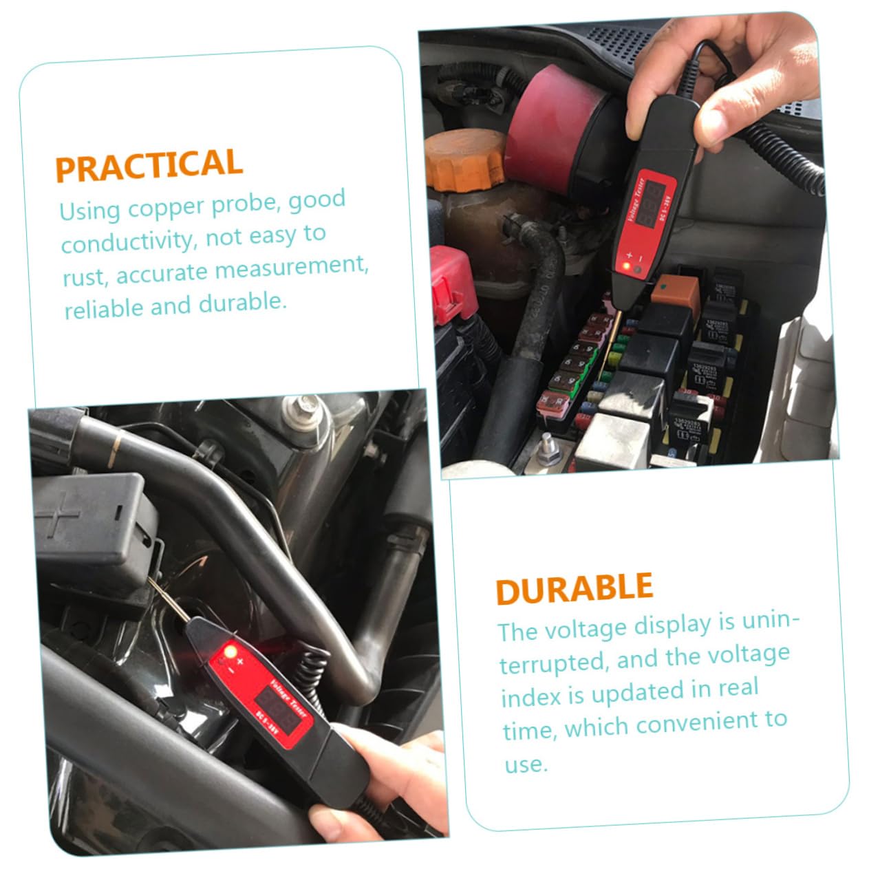 SOLUSTRE 2piezas Probador De Circuitos Digital De Pantalla Lcd Herramienta De Para Sistemas Eléctricos De Automóviles Comprobador De Voltaje y Continuidad Para Automotriz