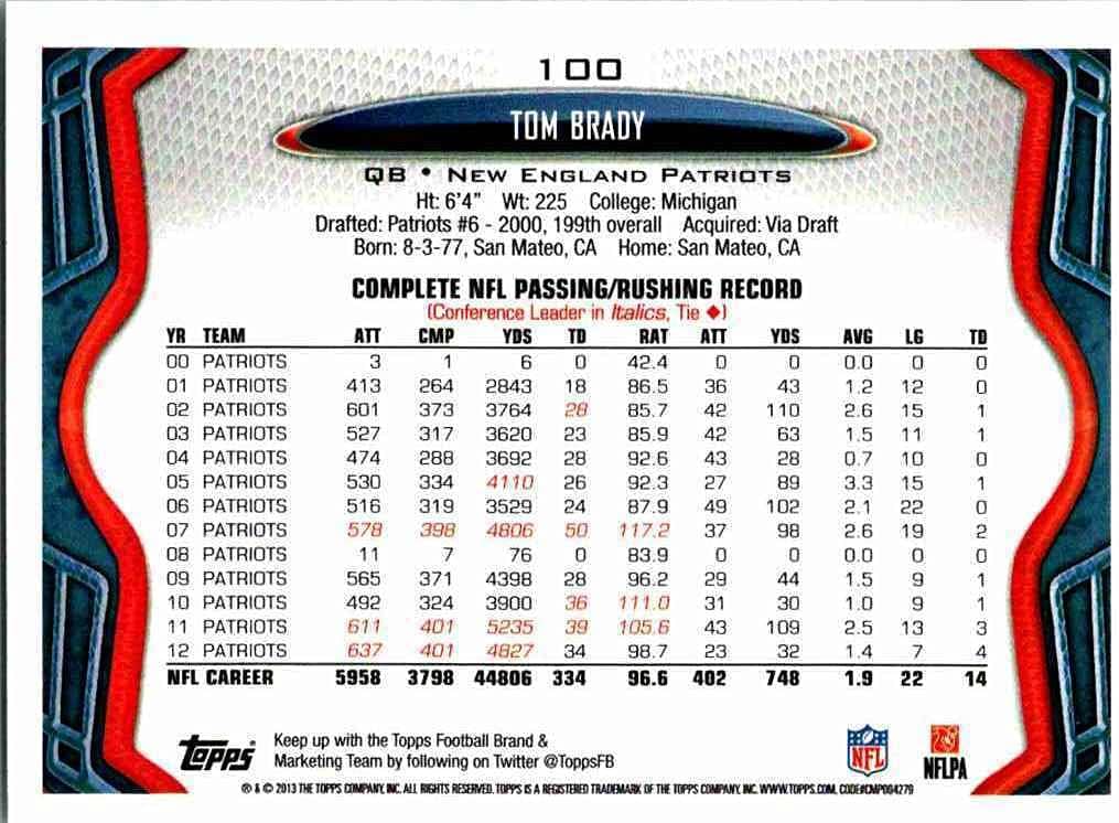 New England Patriots 2013 Topps 15 Card Team Set with Tom Brady and Rob Gronkowski plus