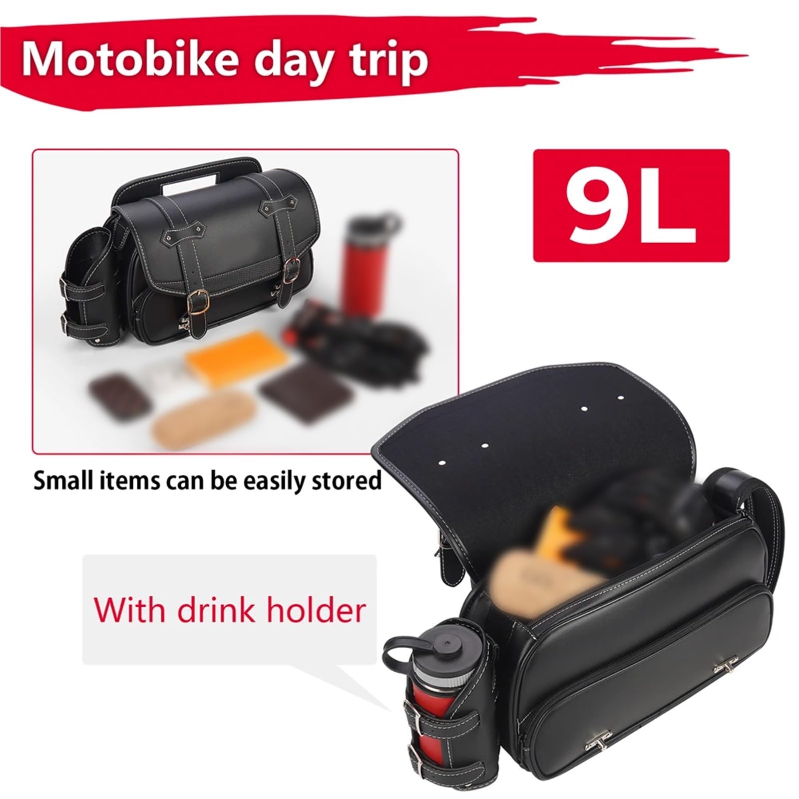 Bolsas Laterales para Motocicleta (9 L) Bolsa De Almacenamiento para Alforjas para Kawasaki W400 W650 W800 VN250 Eliminator 250V