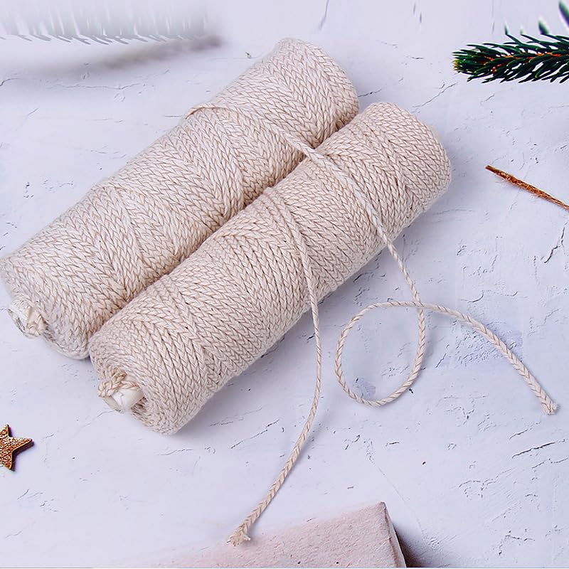 Image of RKPM HOMES Candle Wick I Cotton String Thread Roll I Pre Waxed Wicks I Eco-Friendly I for DIY Handmade Candle & Soap Making, Arts & Crafts I Candle Making Accessories - Ivory (15 Wire 150 Meters)