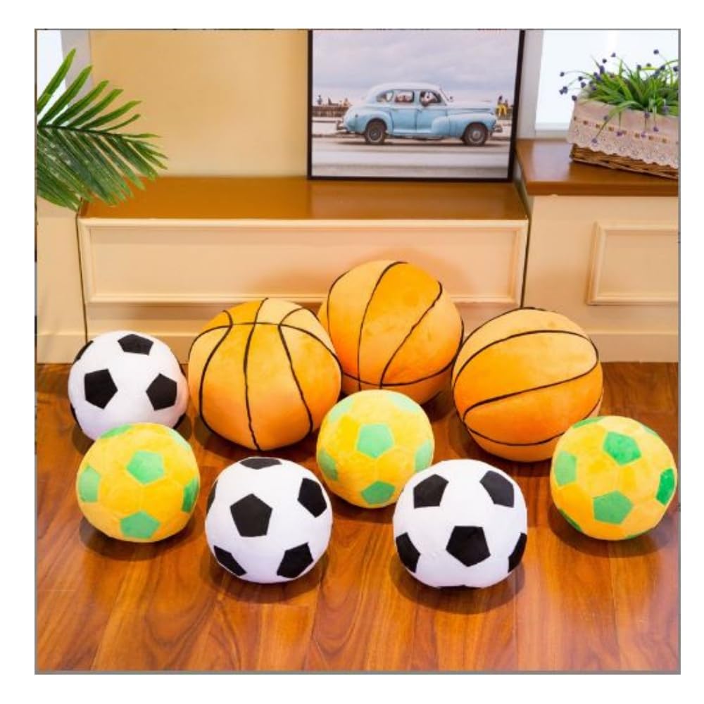 Soft Football Plush Toys Stuffed Sport Throw Pillow Plush Ball Gift Stuffed Animal Room Decor 11" (Black and white) - Image 3