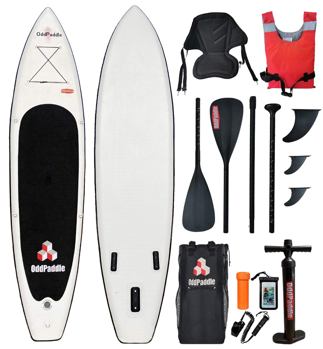OddPaddle Inflatable Stand Up Paddle Board 11'×33''×6'' Non-Slip Deck with Premium SUP Accessories | Wide Stance, Bottom Fins for Surfing Control | Youth Adults Beginner