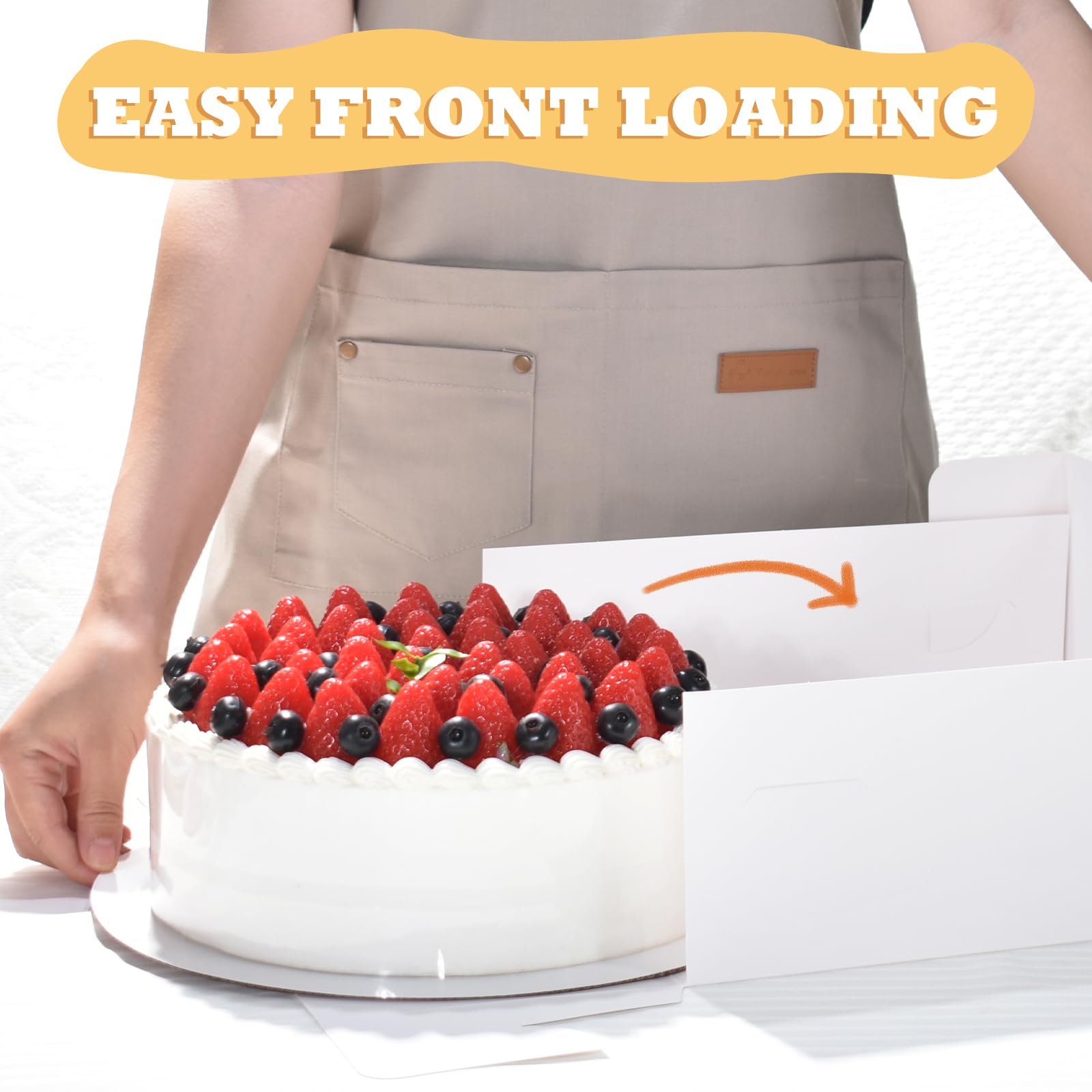 KPOSIYA 20 cajas blancas para tartas con tablas para tartas, cajas de panadería de 12 x 12 x 6 pulgadas con ventana, recipientes cuadrados de cartón para tartas, caja de pastel de 12 pulgadas para