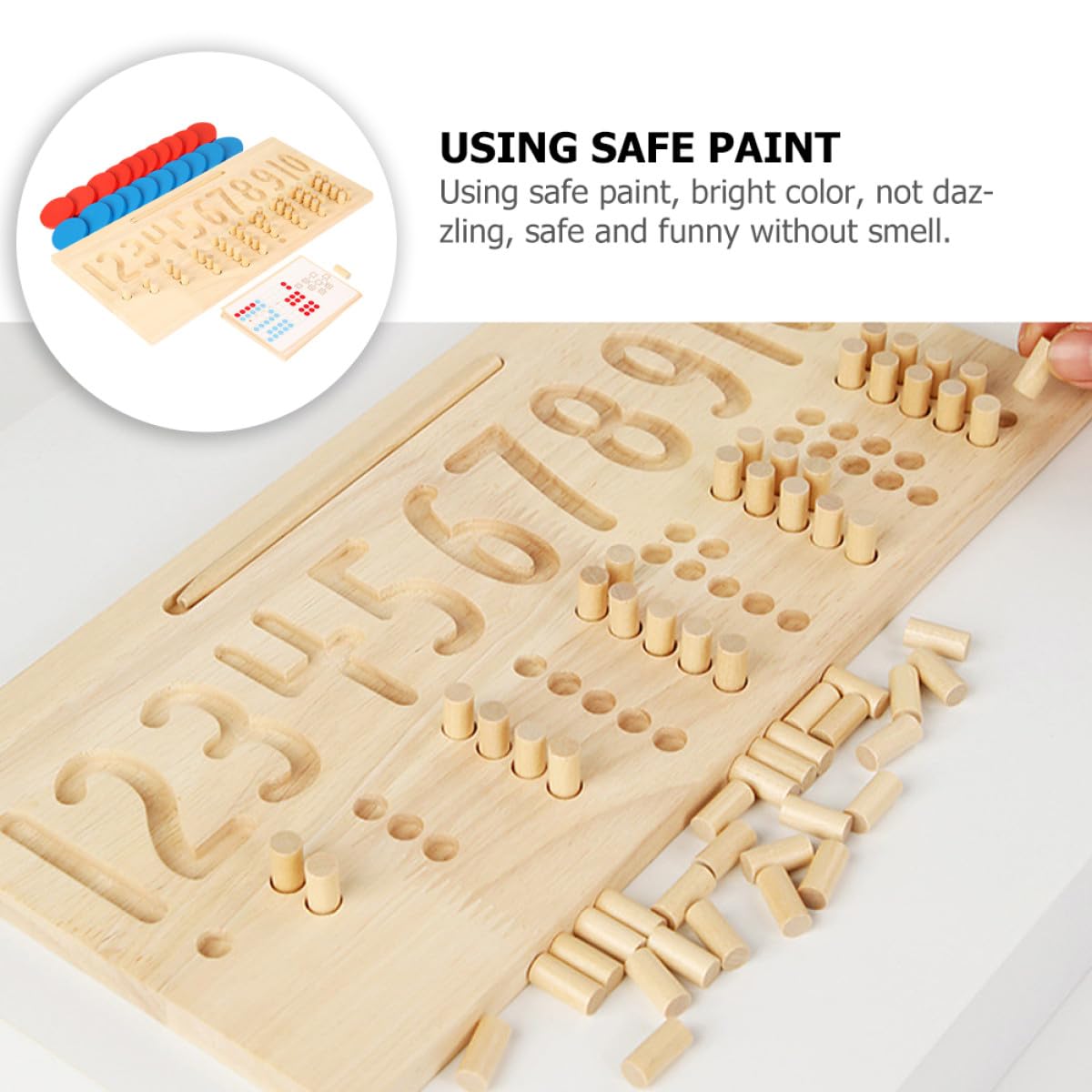 Juguete Educativo de Madera Números Cóncavos y Convexos para Preescolar, Tablero de Trazado Colorido para Niños, Desarrollo Cognitivo y Aprendizaje Matemático, Juego Didáctico
