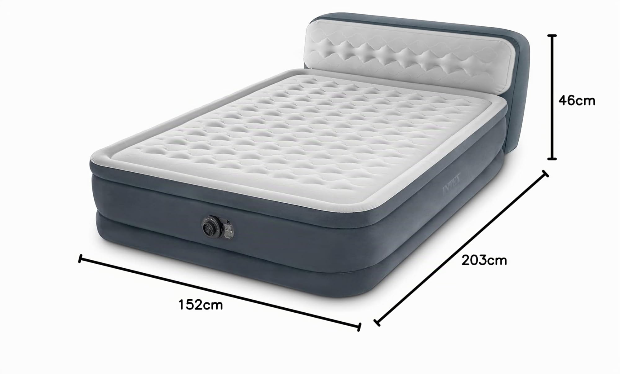 Intex 64448, Colchón Hinchable con cabecero Dura-Deam Ultra Plush
