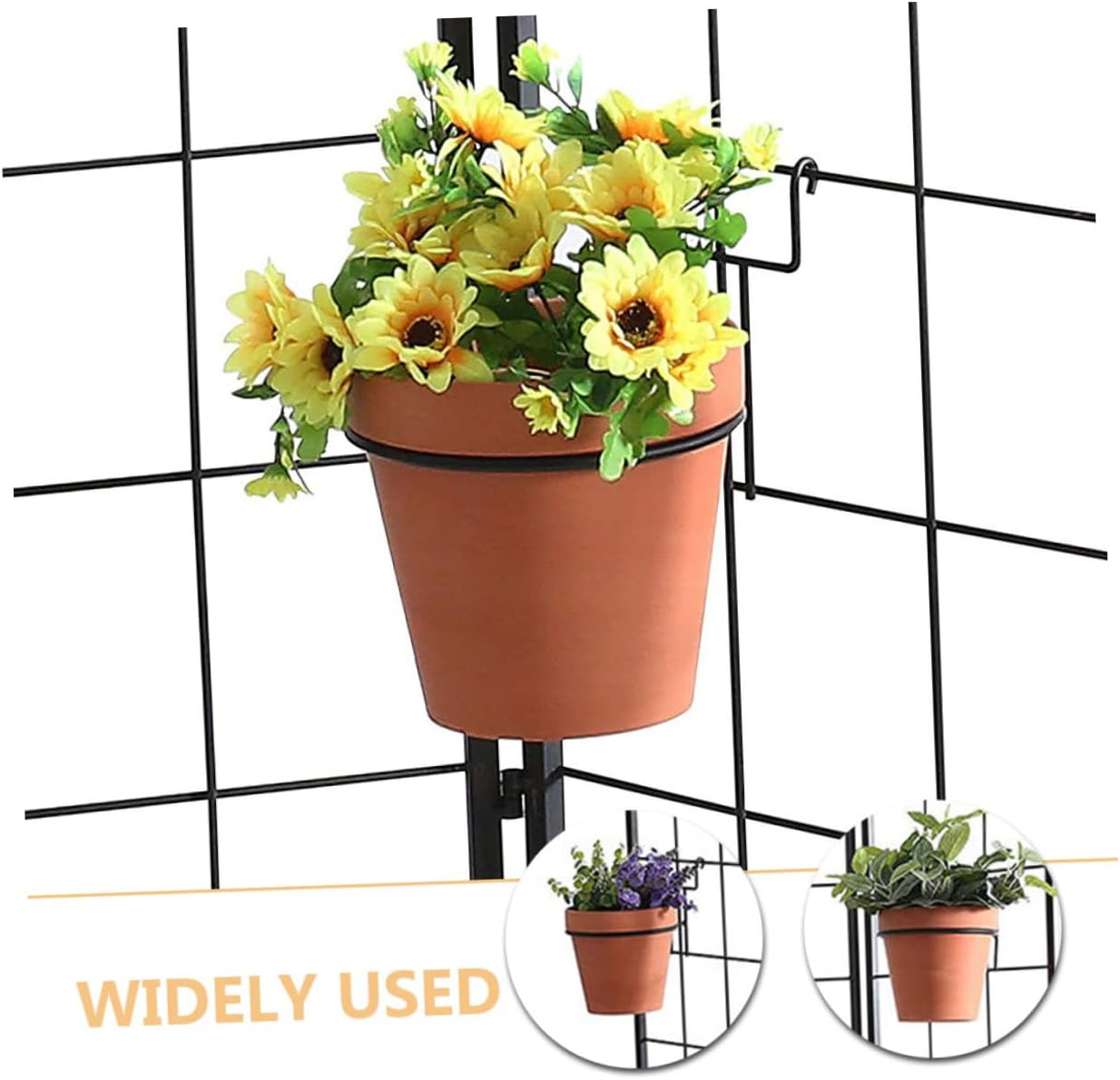 SUPVOX 2pcs Wall Mounted Flower Pot Holder Metal Hanging Plant Bracket for Indoor and Outdoor Vertical Garden Space Saving Design for Balcony Home Decoration Easy Installation and Aesthetic Appeal