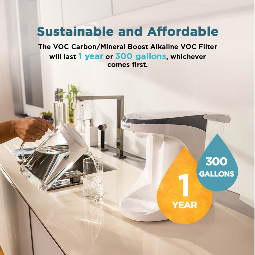 AquaTru Carafe AT100 Filtre à charbon actif pour aquarium – Améliore le goût et prépare la consommation