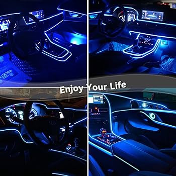 Keiurot El Wire Lights Usb Neon Wire Blue 5m/16ft For Car Ambient Lighting Atmosphere Car Led Interior Strip Light Sewing Edge Decoration Price In Egypt | Amazon Egypt