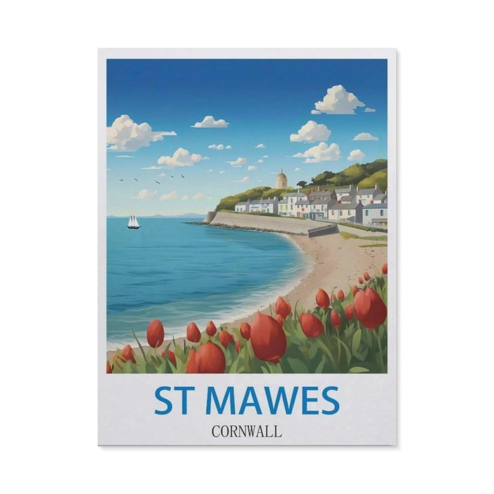 BEAYODKP 5D DIY Diamond Painting，St Mawes Cornwall（30x40cm）