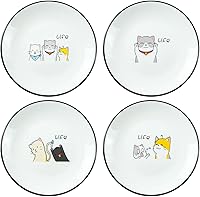 Vista 11 de SOCOSY Platos de cerámica para condimentos de perro de dibujos animados, plato de salsa, cuenco de inmersión para sushi, platos para aperitivos
