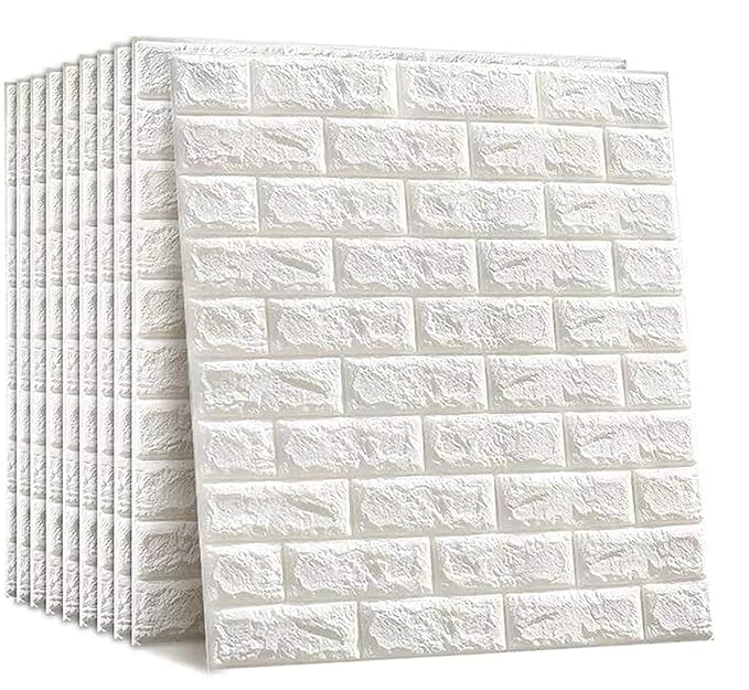 UNSORT 3D Brick Wallpaper - Self Adhesive PE Foam Brick Design 3D Wall Stickers | DIY Wallpaper for Home Hotel Living Room Bedroom & CAF | 70 x 77cm, Appx. 5.8Sq Feet - White (Pack of 1) (B0CZRW5ZSQ) Amazon Price History, Amazon Price Tracker