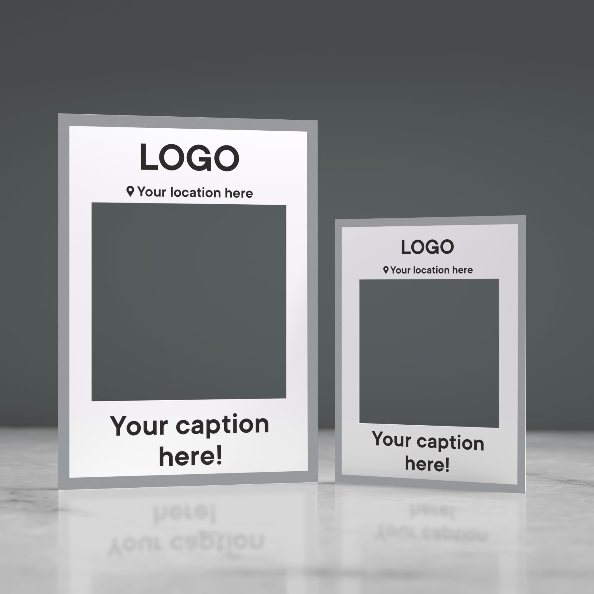Customisable Selfie Frame Bespoke Corporate Own Logo Business effect Personalised Party Decoration Event
