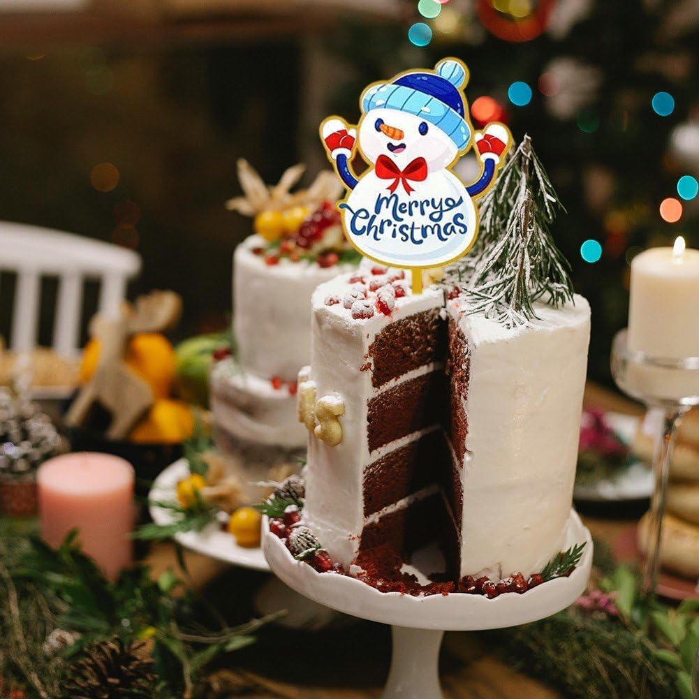 Wesołych Świąt ozdoba na tort Święty Mikołaj Boże Narodzenie ozdoba na tort Wesołych Świąt dekoracja tortu Cupcake Topper do domu Nowy Rok Party