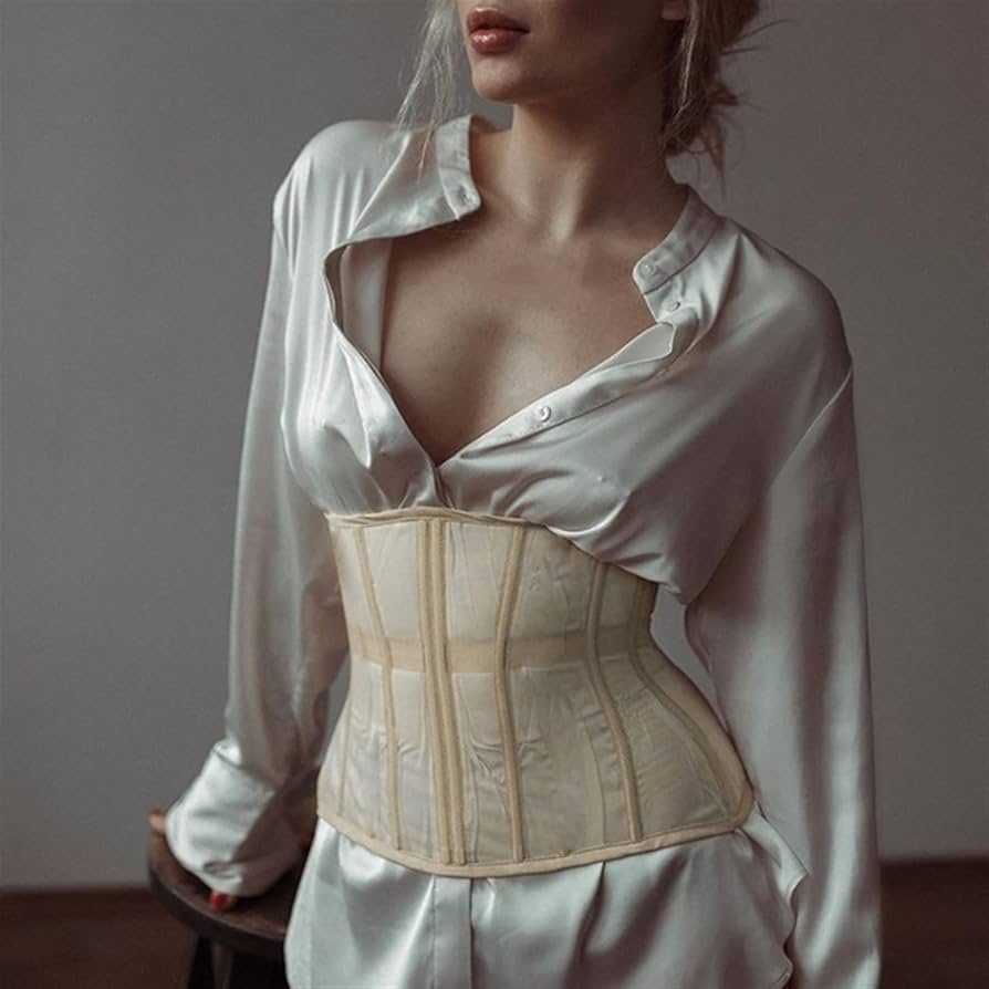 WANGPIN Sexy See-Through Mesh Underbust Corset for Women