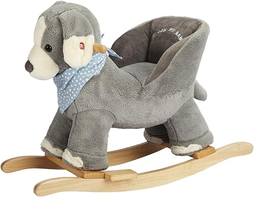 Cachorro mecedor para bebé con silla, balancín de peluche para perro, juguete mecedor de madera, balancín para bebé, paseo de animales, para niñas y