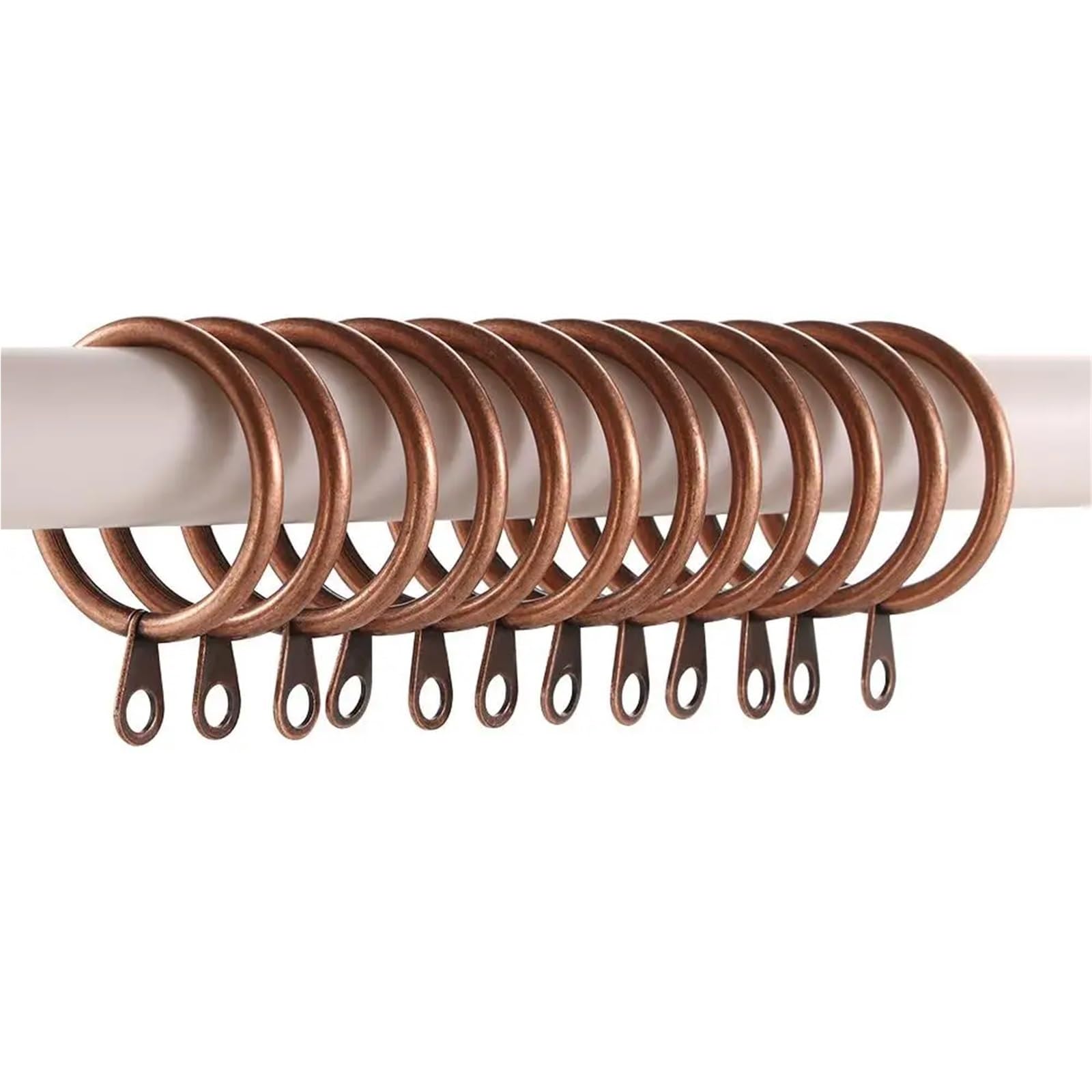 Vorhangringe, Vorhangringe mit Ösen, 60 Stück, robust, geräuscharm, römische Kreise, Gardinenringe for Gardinenstangen, Badezimmer, praktische Haken for Aufhängen(Copper-60pcs)