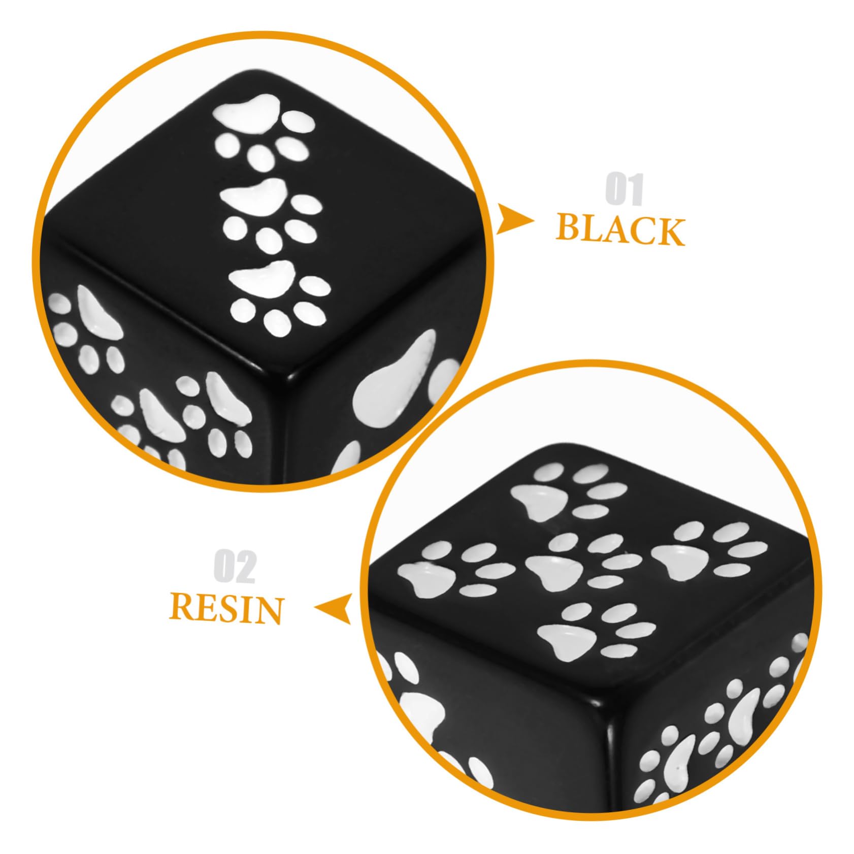 Abaodam 50 Pièces Dés À Motif De Patte Dés Dés pour De Hasard Accessoires De Dés Dés Portables De Société Dés Dés en Résine Dés De Divertissement Dés Multi Faces Disposition des