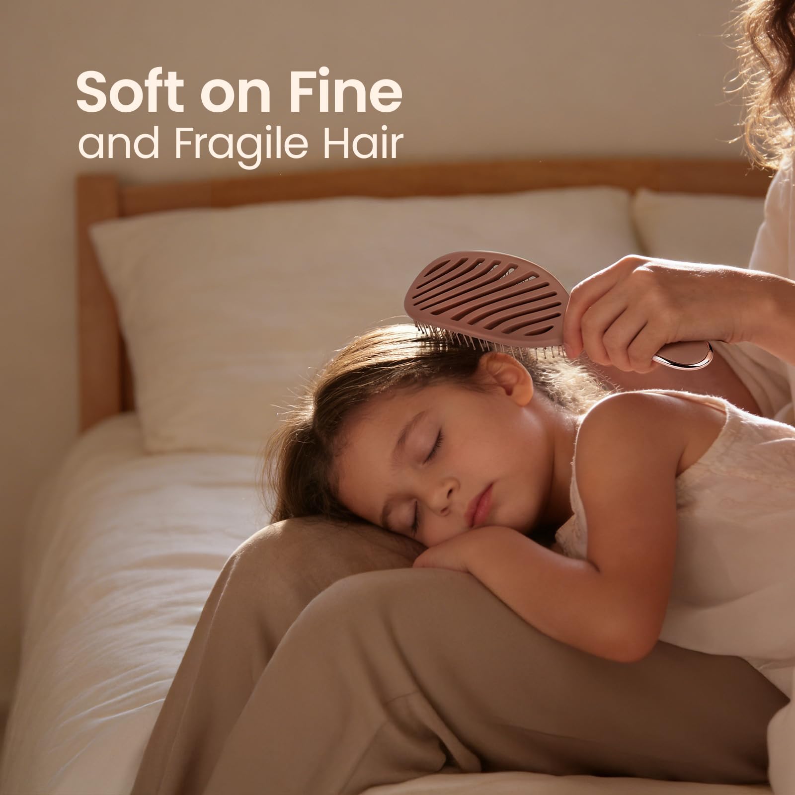 AIMIKE Spazzola districante, spazzola per capelli ventilata a secco con setole morbide, spazzola districante senza dolore, scioglie i grovigli ostinati, extra delicata sui capelli sensibili e fini