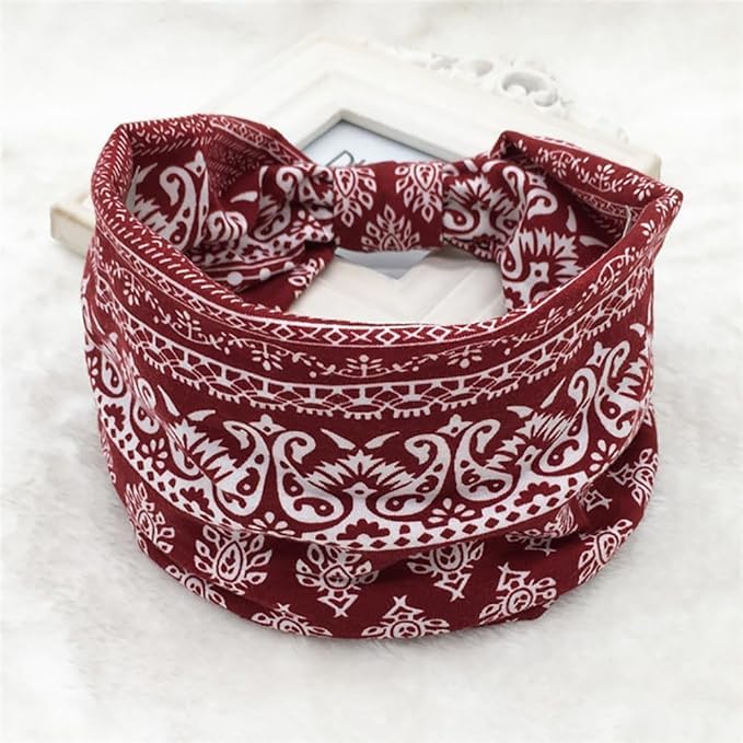 Dherik Tradworld Gym Headbands Bohemian Headbands for Women Men, Stretch Wide Hair Bands Stylish Yoga Sweatband for Workout, Running, Tennis, Badminton, Marathons, Cycling(Pack of 1)-picture-10