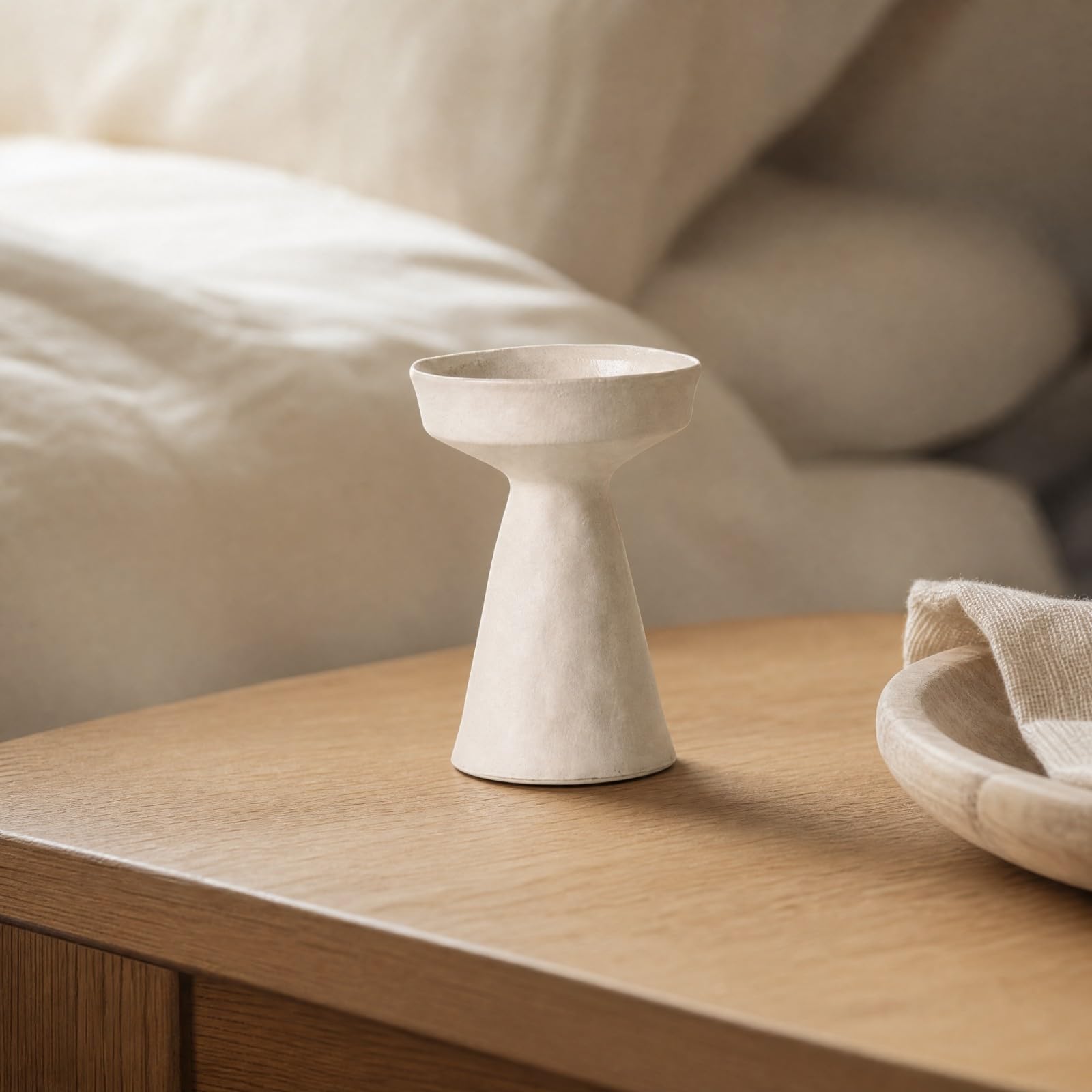 Portavelas Cerámica Estable | perficie Esmaltada, Portavelas con Base Ancha, Soporte Cerámica para Vela, Salón, S