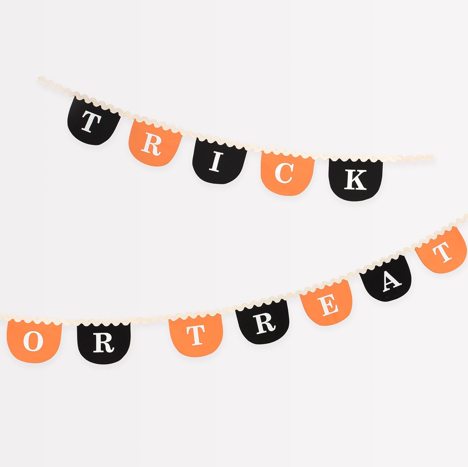 Meri Meri Trick Or Treat Fabric Halloween Garland (Pack of 1), 8′ Strand (12’ Including Excess Cord), Reusable Halloween Party Decorations, RIC Rac Detailing, Drawstring Organdie Storage Bag Meri Meri Trick Or Treat Fabric Halloween Garland (Pack of 1), 8′ Strand (12’ Including Excess Cord), Reusable Halloween Party Decorations, RIC Rac Detailing, Drawstring Organdie Storage Bag