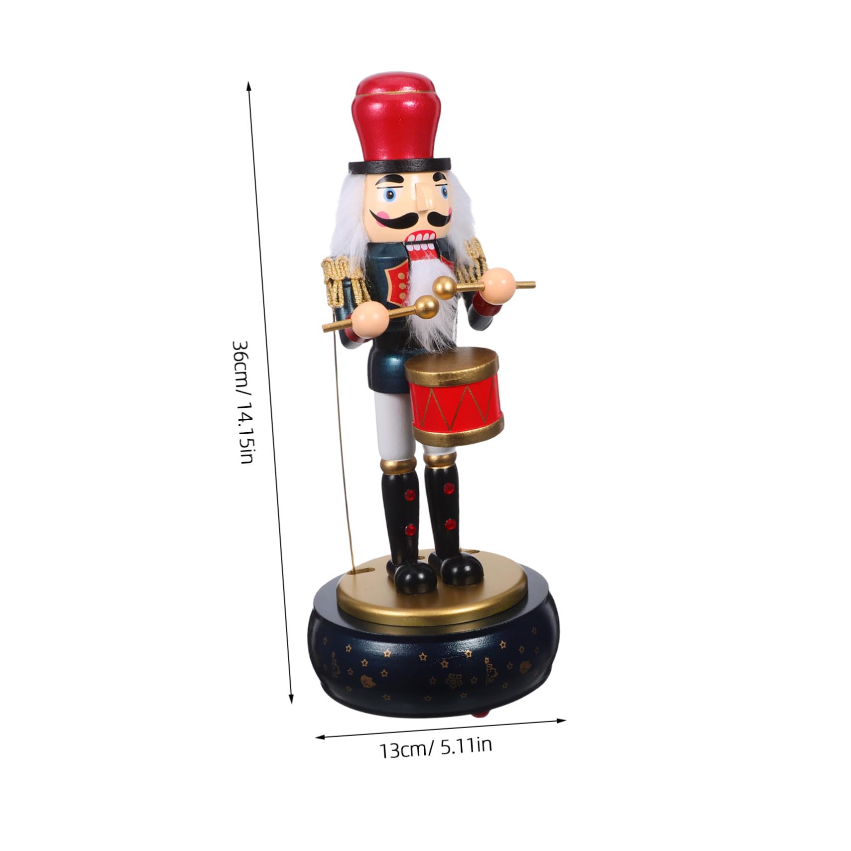 VICASKY Carillon Carica Manuale Tema Natalizio con Figurina Soldato Schiaccianoci in Legno Decorazione Musicale per Festa di Natale Melodie Rilassanti per Soggiorno