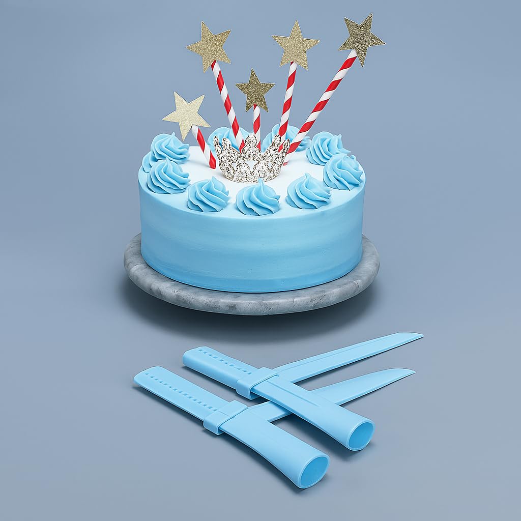 SYGA Cake Scraper Smoother Cake Leveler Fondant Plastic Tool (Blue) 2