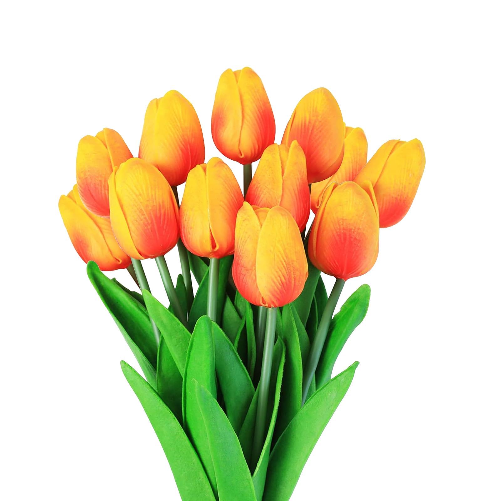 Fahibin 12 pcs Faux Tulip Flower Real Touch,Decorative Latex Artificial Tulips, Artificial Tulips Realistic Fake Flowers for Bedroom Party Wedding Garden Decoration