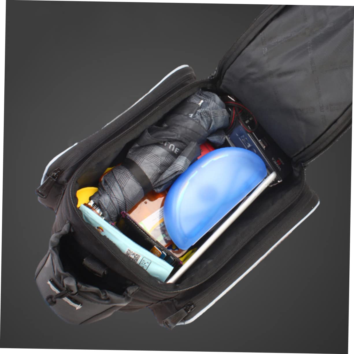SUPVOX Borsa Portapacchi Bici per Ciclismo, Capienza Grande | Nylon Nero, Vano di Stoccaggio, per Bici e Bici da Ragazzo Ragazza, Uso Outdoor