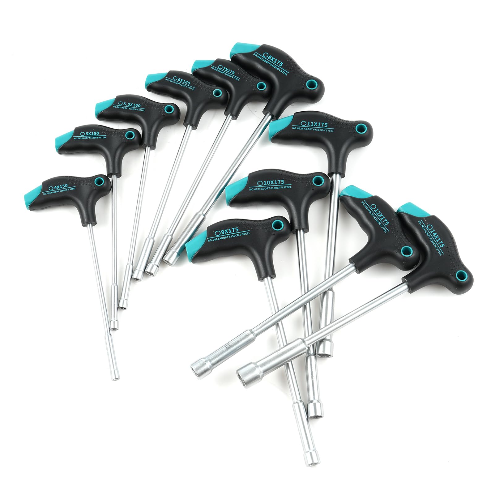 Llave inglesa, llave de vaso de 11 piezas, llave hexagonal multifunción para herramientas de reparación mecánica de 4 mm, 5 mm, 5,5 mm, 6 mm, 7 mm, 8 mm, 9 mm, 10 mm, 11 mm, 12 mm, 14 mm