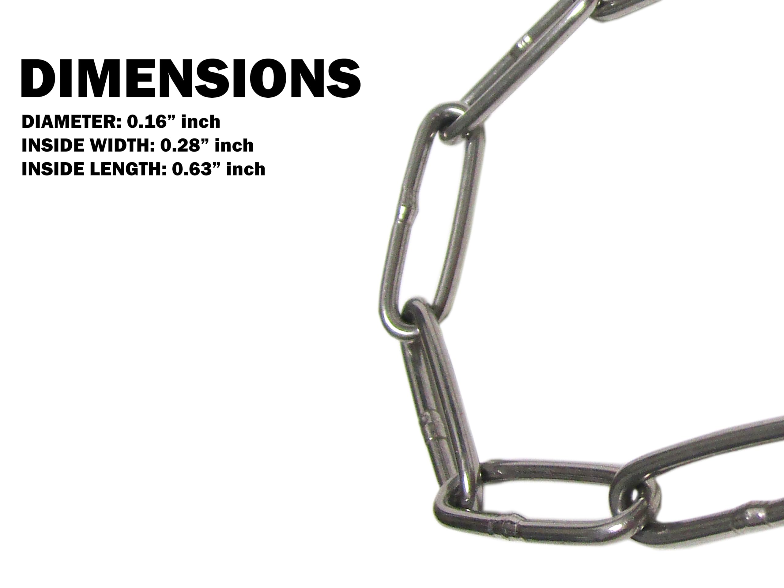 Polished Stainless Steel Chain 4mm 410 lbs Working Load - 50 FT Piece | Marine, Outdoor, Fence, Gate, Utility | (Type 316 Stainless Steel)