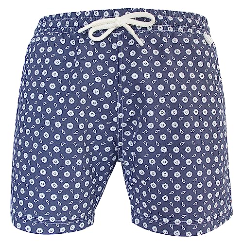 Maillot Short de Bain Homme Paisley Bleu Montauk 458 vêtement de plage