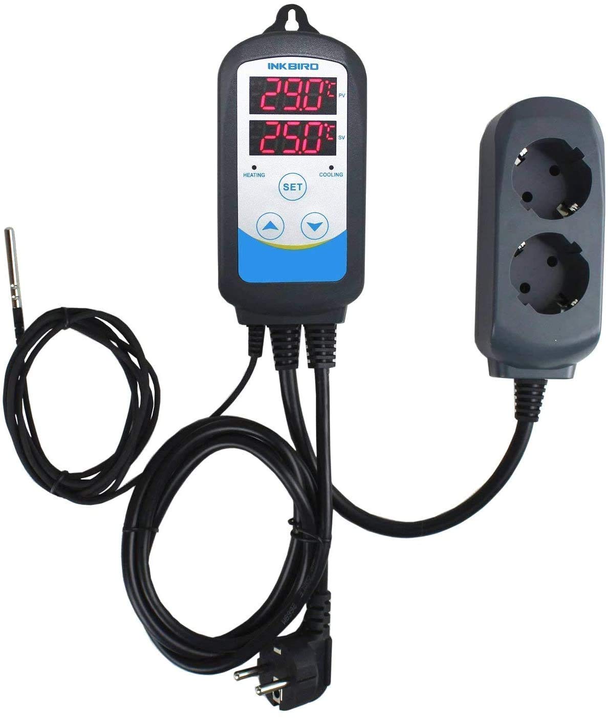 Inkbird ITC-310T-B Temperaturregler, 230V Programmierbare Timer Stecker, 12 Verschiedene Temperaturen mit 12 Zeiträumen für Gärung,Maischen,Bierbrauen