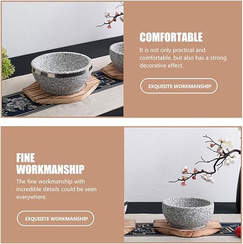 Miniatura 4 de UPKOCH 2 juegos de base de madera coreana de piedra, salvamanteles de madera para platos calientes, salvamanteles para ollas calientes, bandeja de