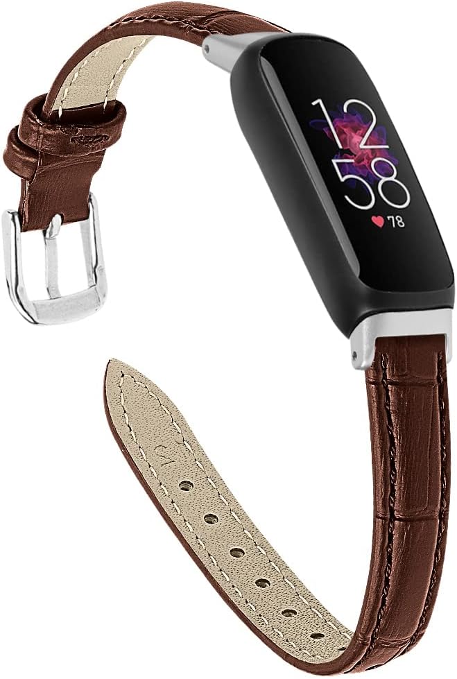 Leather Bands Compatible with Fitbit Inspire 3 for Men Women, Soft Genuine Leather Adjustable Replacement Wristbands for Fitbit Inspire 3 Fitness Tracker image 3