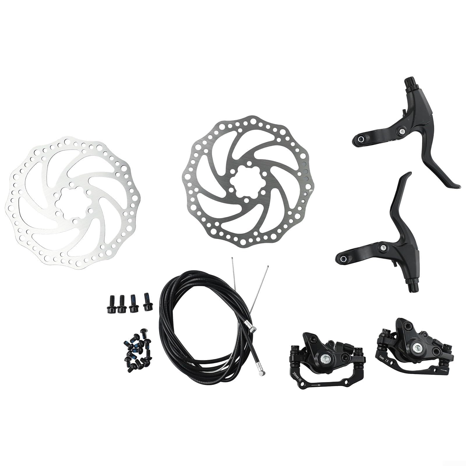 Frenos de disco mecánicos para mejorar el freno de bicicleta de montaña, configuración completa delantera y trasera con rotores de 160 mm