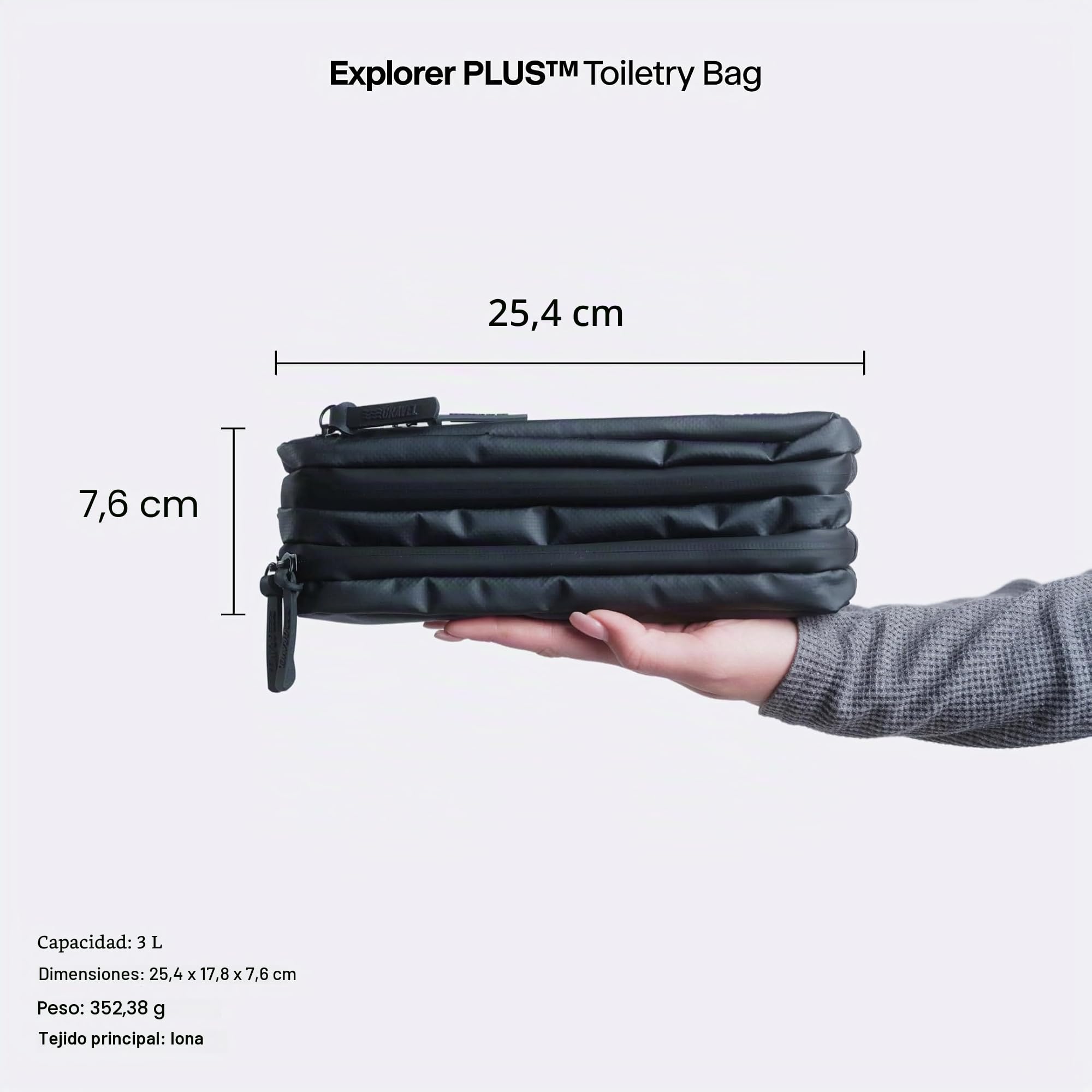 Gravel Explorer Plus - Neceser Colgante, Resistente al Agua, con Botellas de Viaje aprobadas por la TSA