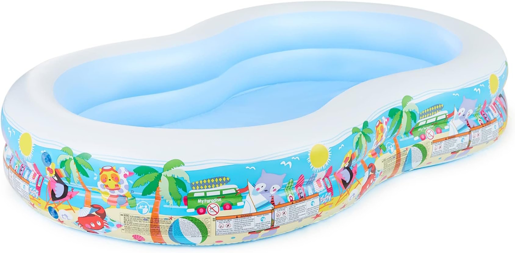 Intex Swim Center Inflatable Paradise Seaside Swimming Pool, 56490, Multicolor, 56490Ep, Paradise Lagoon
