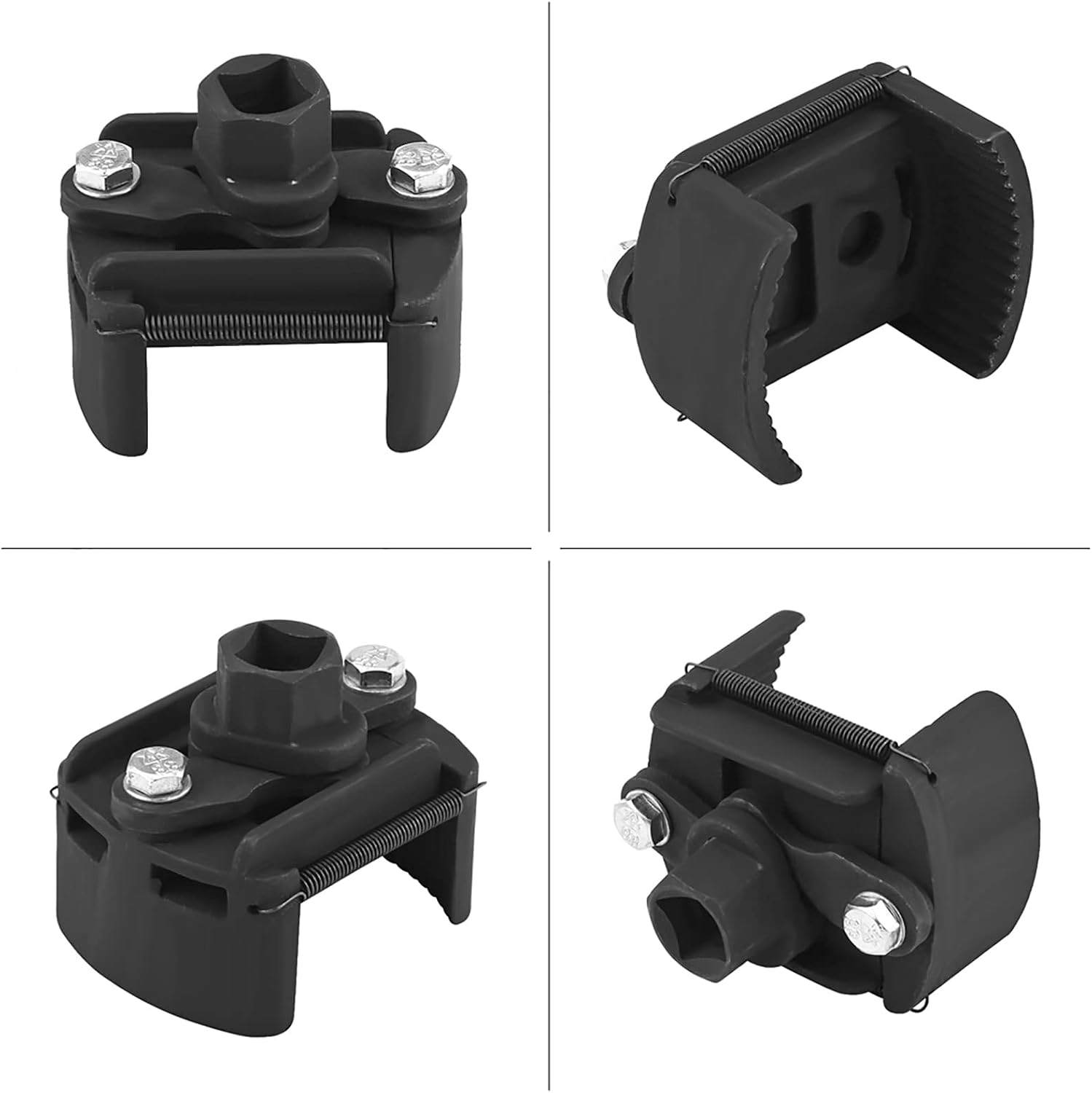 Adjustable Oil Filter Wrench Tool Fuel Filter Remover Removal Tool with Spring Loaded Serrated Jaw for 1/2 Inch Ratchet Universal Car Truck