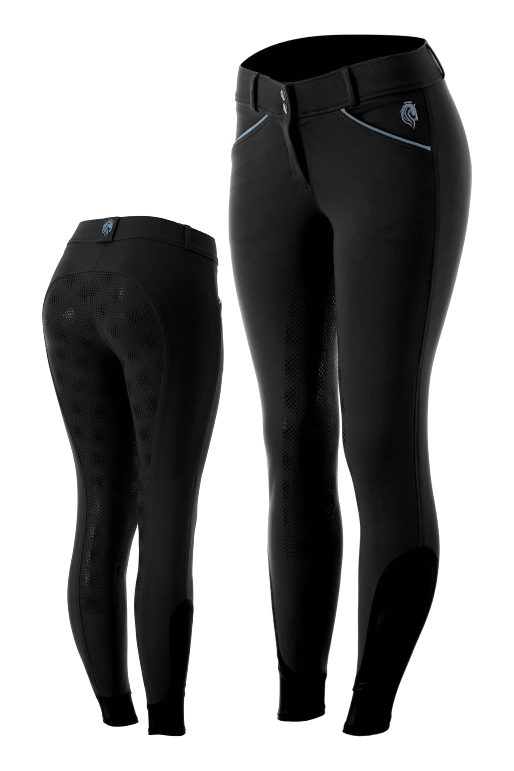 Equinavia Astrid Womens Silicone Full Seat Breeches | Mid Rise Riding Pants with Phone Pockets