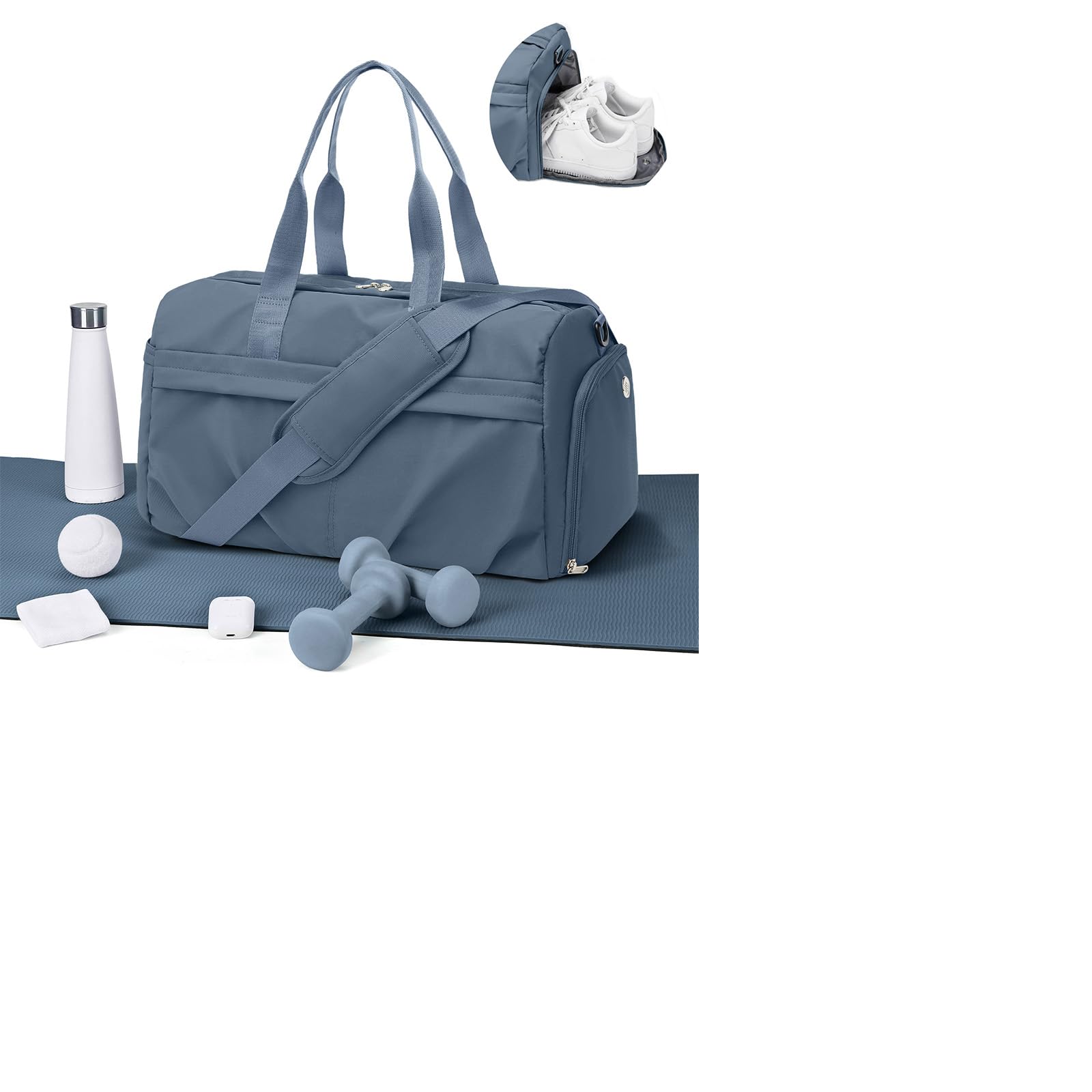 WEPLAN Sport Duffel Bag Damen Herren Sporttasche mit Schuhfach & Nassfach Reisetasche Handgepäck Tasche Sporttaschen Fitness Tasche Gym Bag Weekender Travel Bag Schwimmtasche Trainingstasche